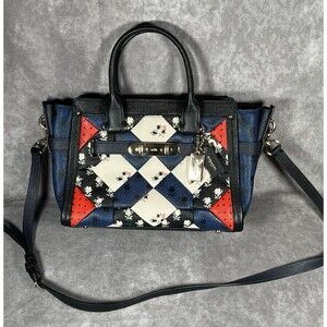 COACH Purse Floral Patchwork Bag Handbag Leather EUC Satchel Swagger
